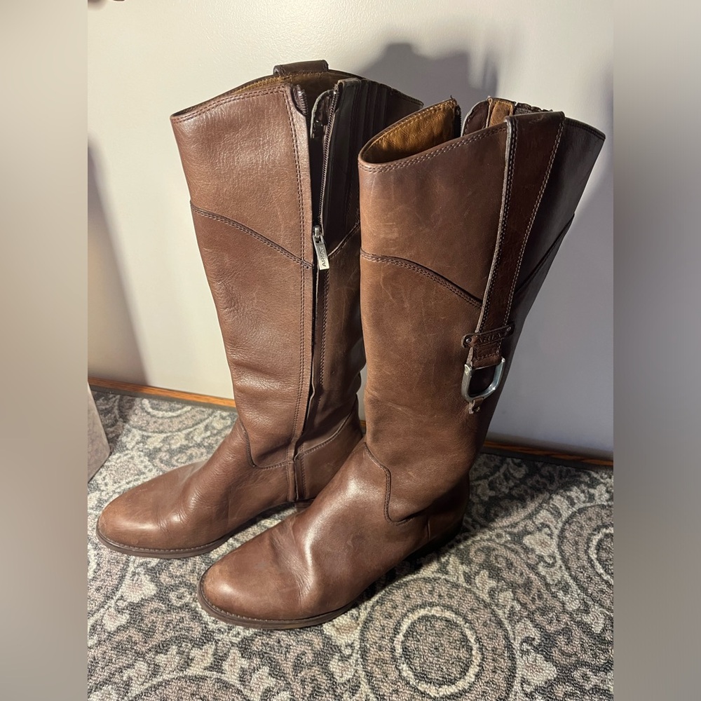 Size 9 Ariat brown leather tall boot